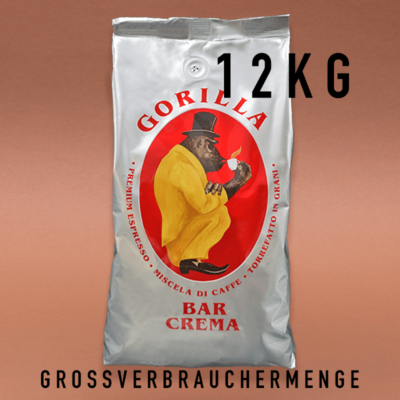 Gorilla Espresso Bar Crema 12 KG ganze Bohnen für Ihr Büro & Geschäft