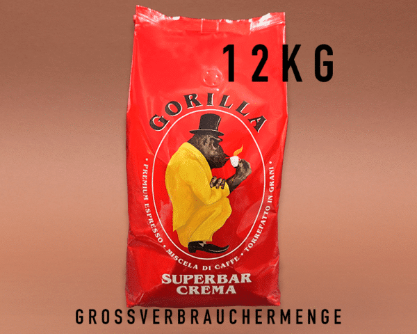 Gorilla Espresso Super Bar Crema 12 KG ganze Bohnen für Ihr Büro & Geschäft