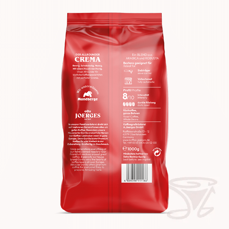 gorilla espresso super bar crema 1kg ganze bohnen