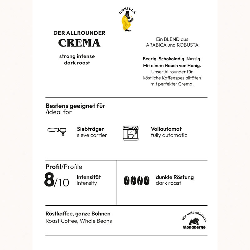 gorilla espresso super bar crema 1kg ganze bohnen