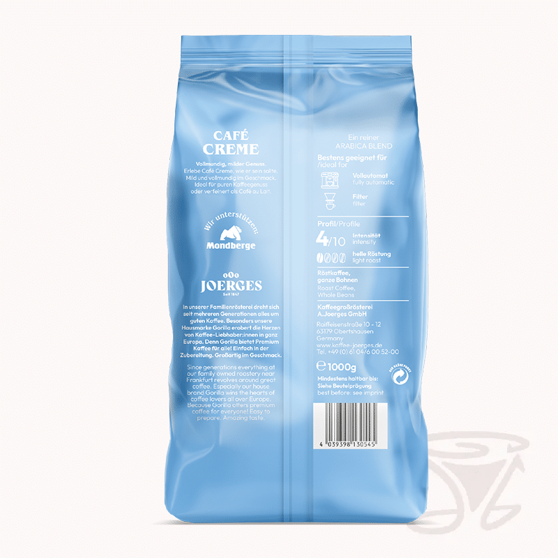gorilla café creme kaffee 1kg ganze bohnen für vollautomaten