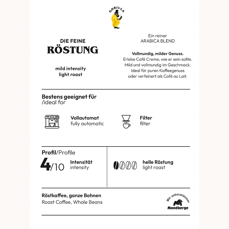 gorilla café creme kaffee 1kg ganze bohnen für vollautomaten