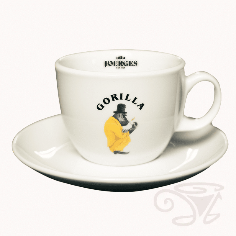 gorilla cappuccino tasse mit untertasse