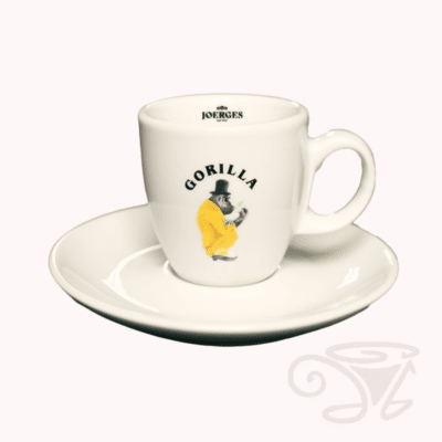 gorilla dickwandige espresso tasse mit untertasse