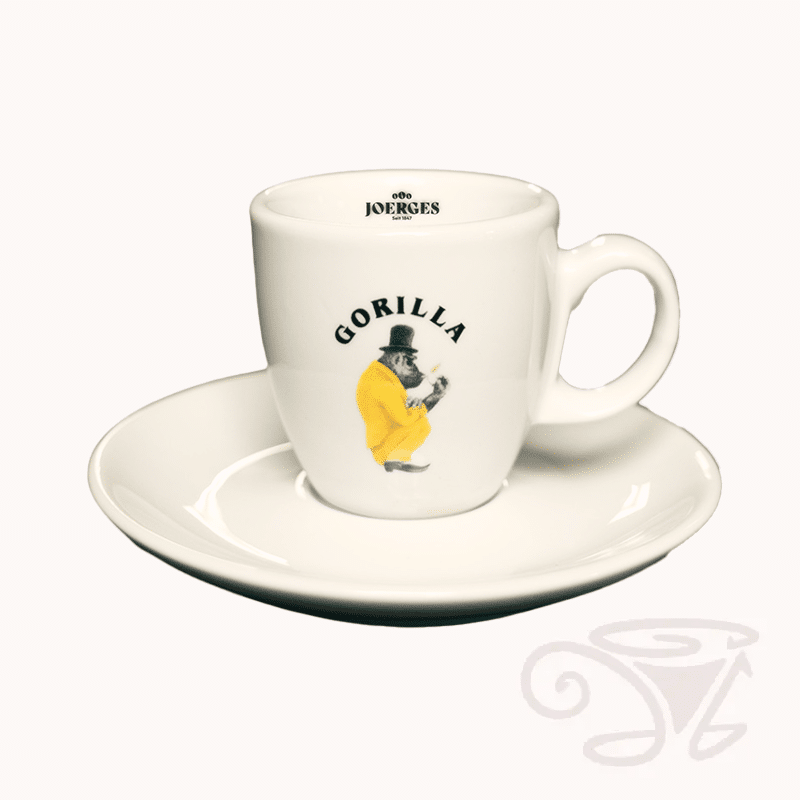 gorilla dickwandige espresso tasse mit untertasse