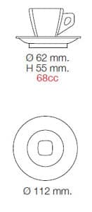 asti tasse und untertasse zeichnung mit maßen