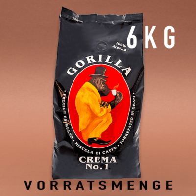 Gorilla Espresso Crema No.1 Arabica 6 KG ganze Bohnen für Ihr Büro & Geschäft