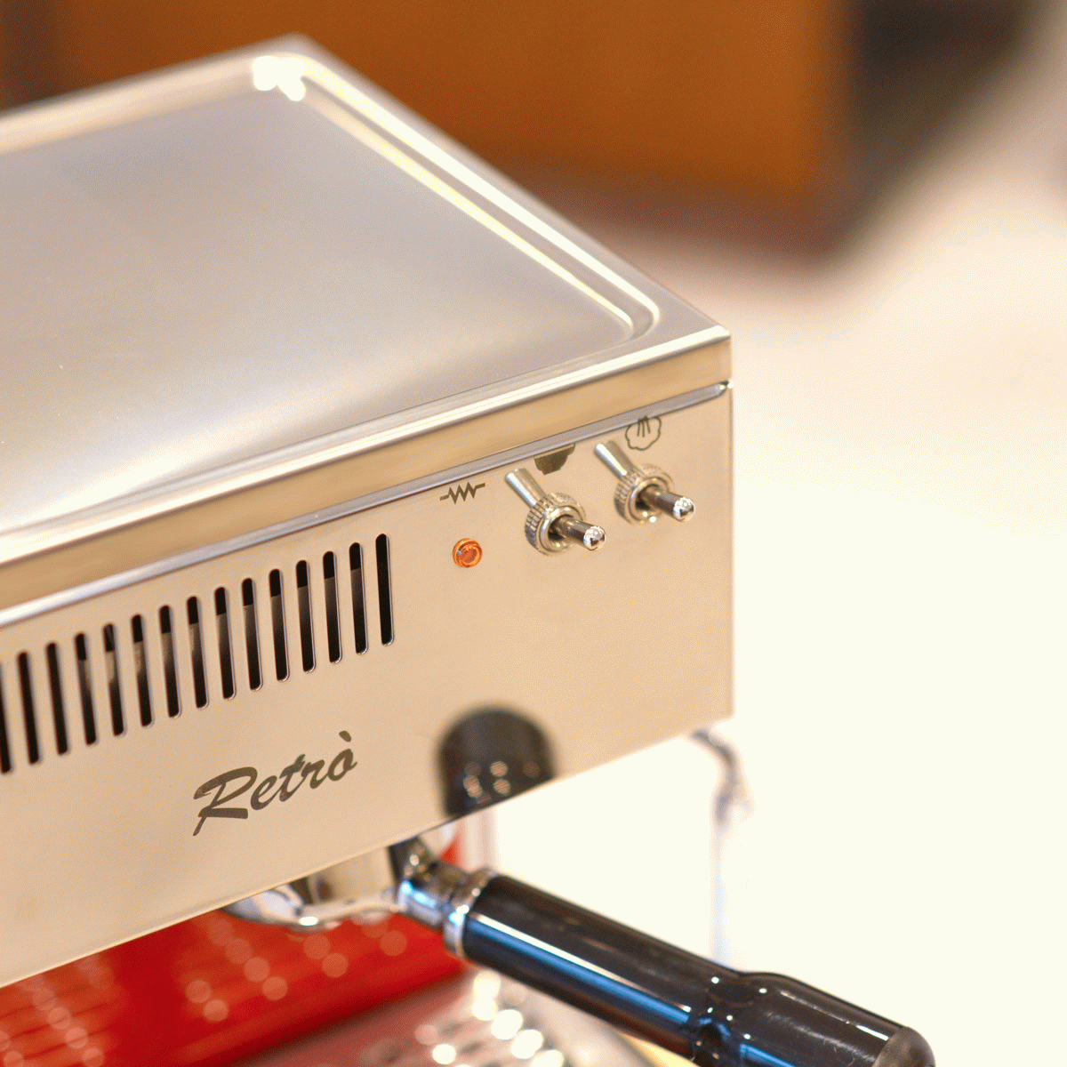 quickmill modell 0835 retro siebträger rot espressomaschine mit mühle