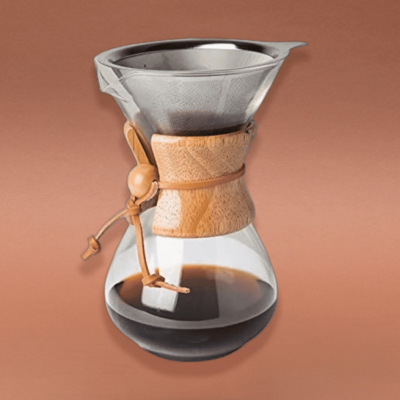 Coffee Maker with Borosilicate Glass and Reusable Stainless Steel Permanent Filter Manual Coffee Dripper
