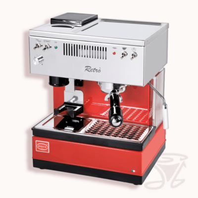 quickmill modell 0835 retro siebträger rot espressomaschine mit mühle