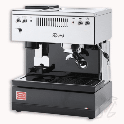 quickmill modell 0835 retro siebträger schwarz espressomaschine mit mühle