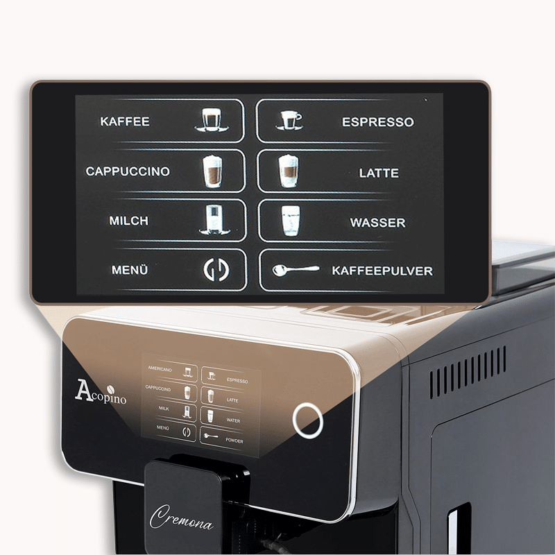 acopino cremona kaffeevollautomat schwarz mit display
