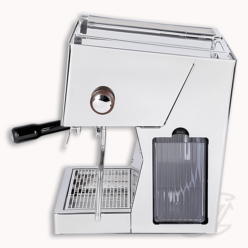 quickmill pop siebträger einkreiser mit thermoblock edelstahl glänzend