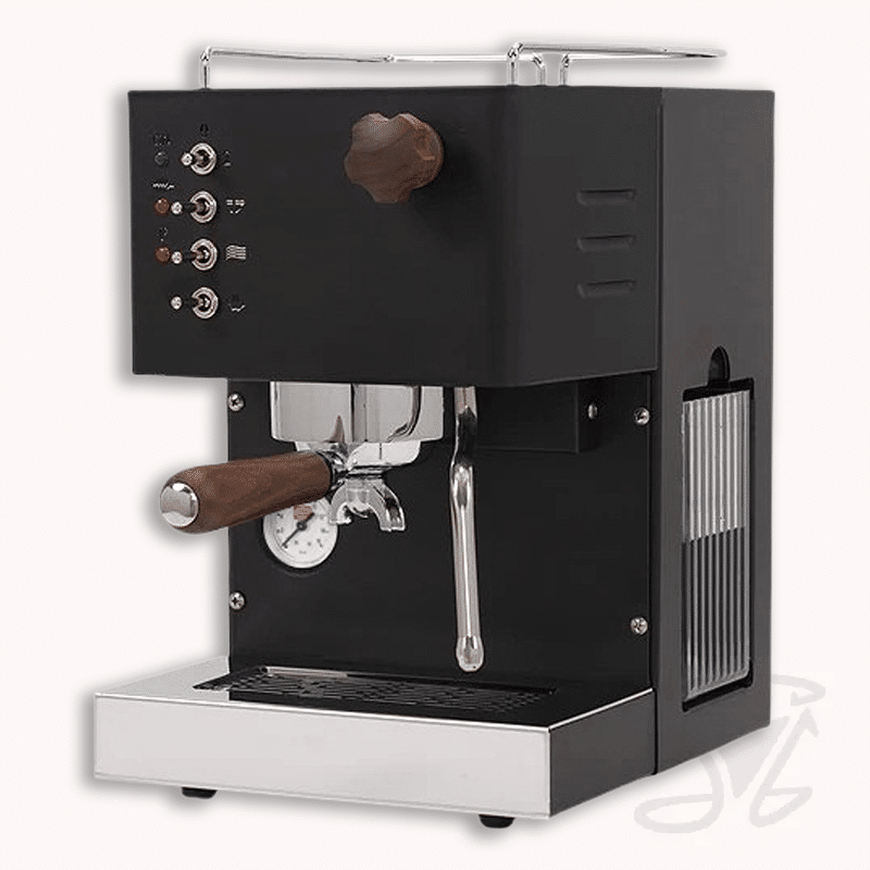 quickmill pippa black 04100 siebträger mit holzfinish