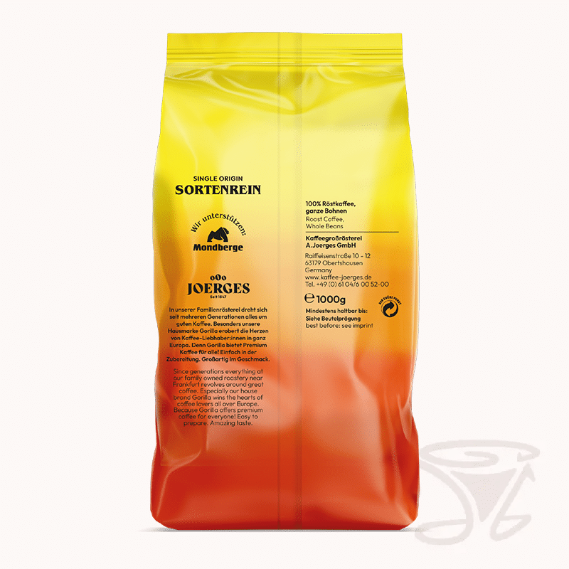 gorilla monsoon 1kg ganze bohnen sortenreiner milder kaffee