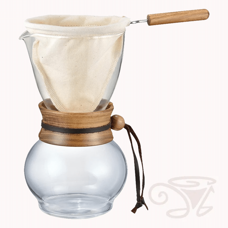 hario drip pot woodneck 480ml dripper kaffeebereiter mit stofffilter