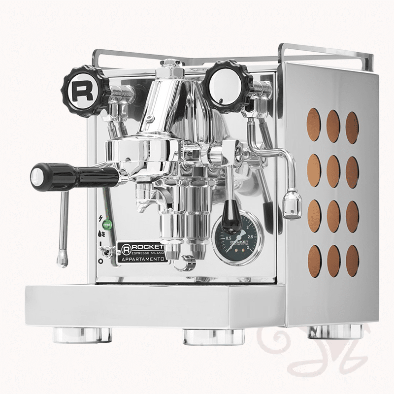 rocket appartamento siebträger zweikreiser e61 brühgruppe inox edelstahl kupfer