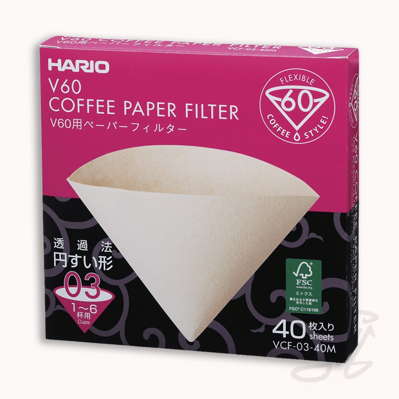 hario v60 papierfilter 03 kaffeefilter (40 stück), natur