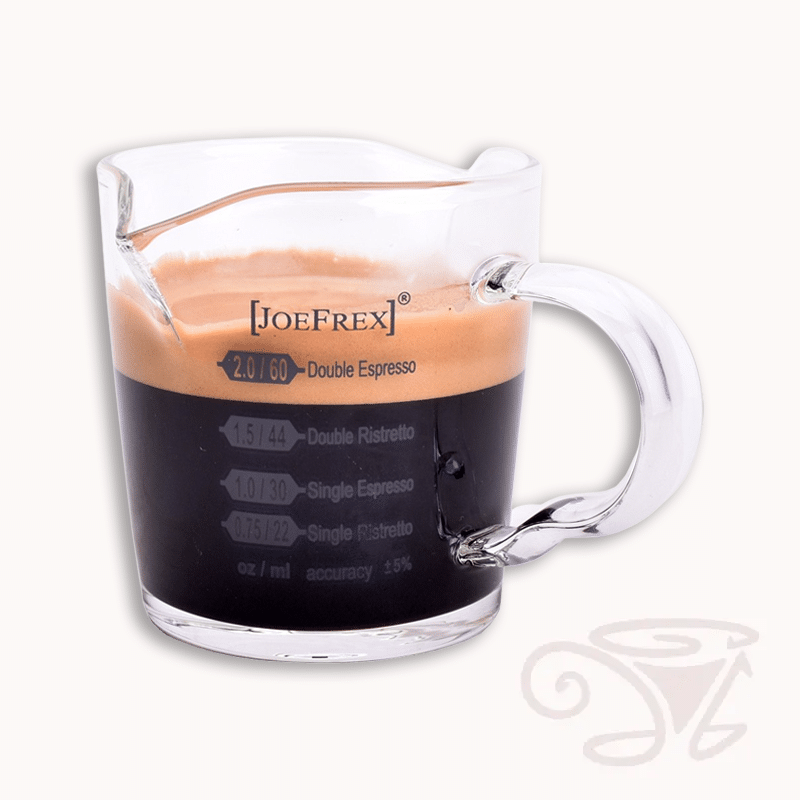 joe frex espresso shotglas mit doppelauslauf