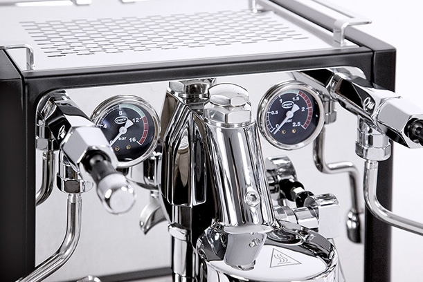 quickmill essence in schwarz innovative siebträgermaschine mit dualboiler