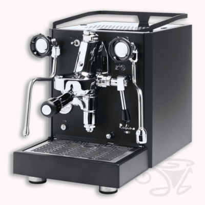 quickmill rubino 0981 in schwarz siebträgermaschine mit kipphebeln