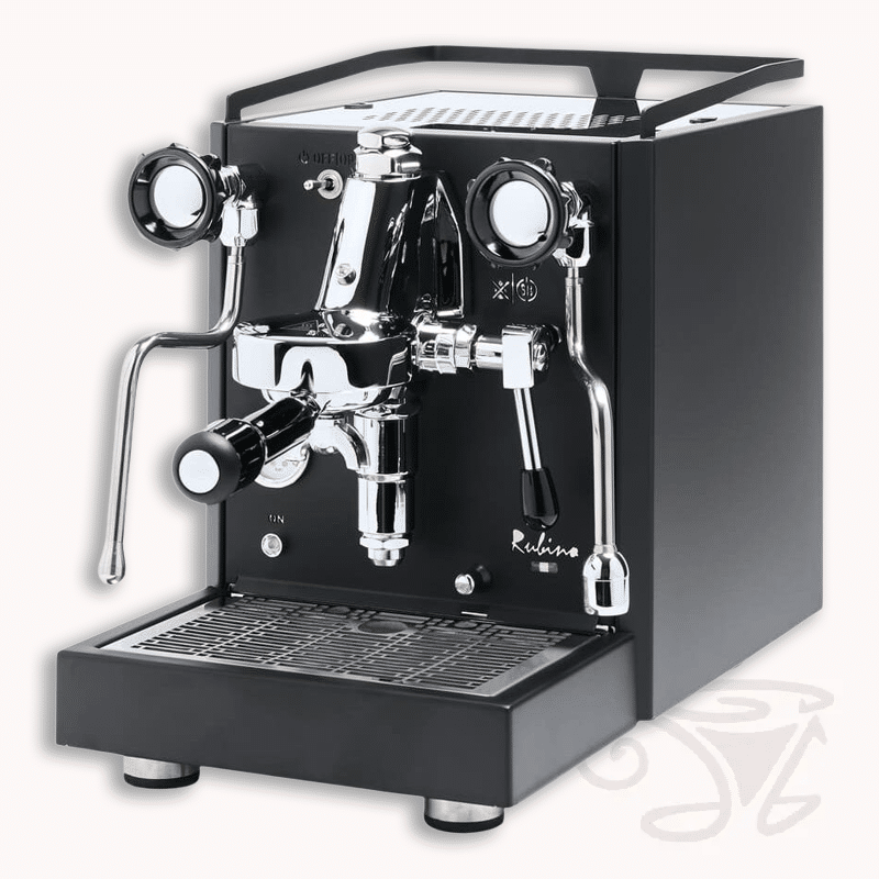 quickmill rubino 0981 in schwarz siebträgermaschine mit kipphebeln