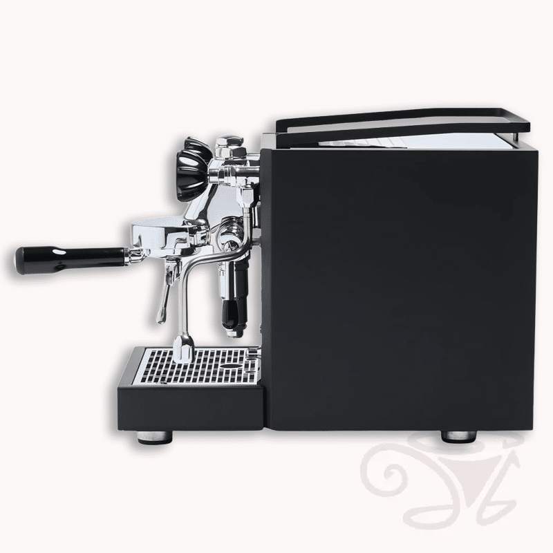 quickmill rubino 0981 in schwarz siebträgermaschine mit kipphebeln