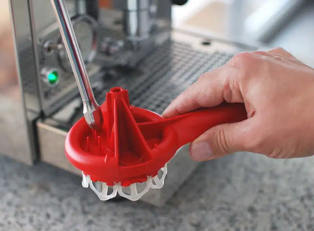 espazzola brühgruppenreiniger 56 58mm (modell 2+3 58), schwarz / rot