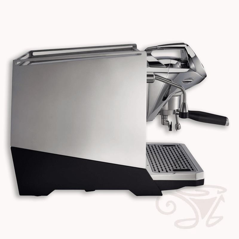 faema faemina aluminium glänzend/schwarz siebträgermaschine mit dualboiler