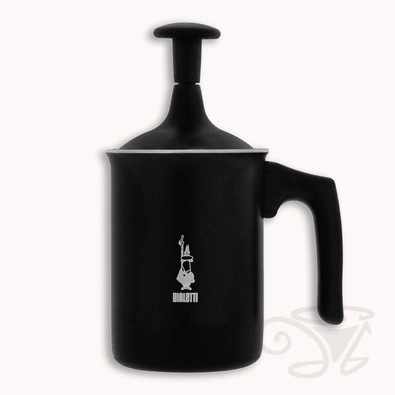 bialetti montalatte tuttocrema beschichteter milchaufschäumer schwarz für 3 tassen
