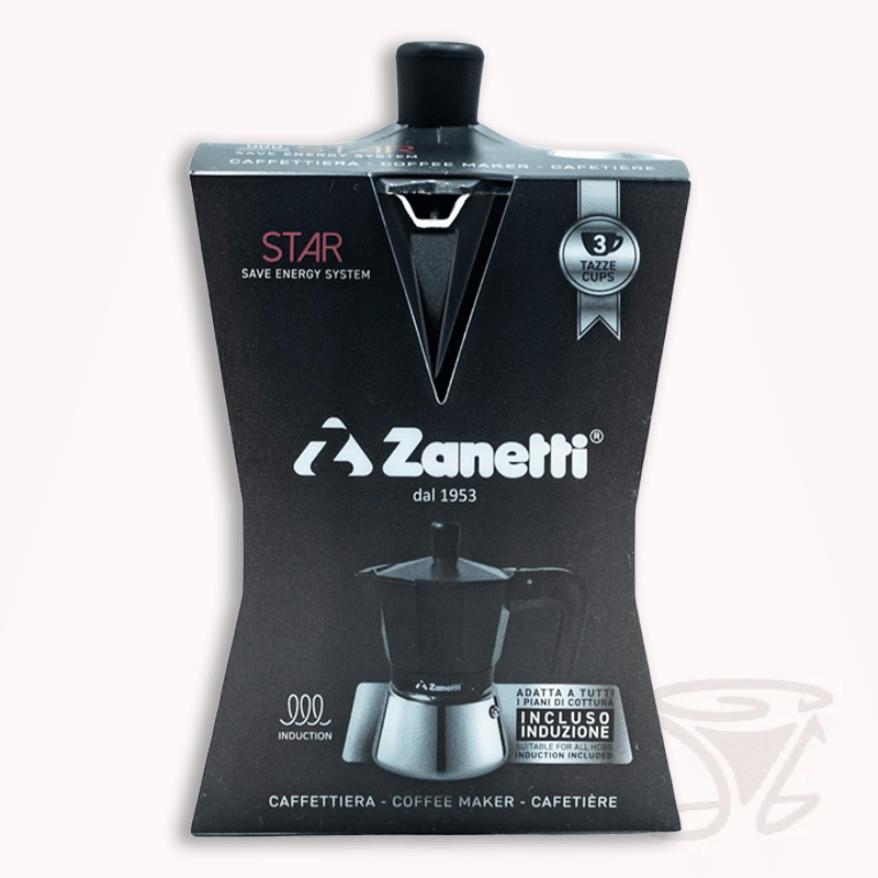 zanetti star espressokocher geeignet für induktion 3 tassen schwarz