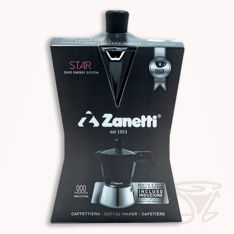 zanetti star espressokocher geeignet für induktion 6 tassen schwarz