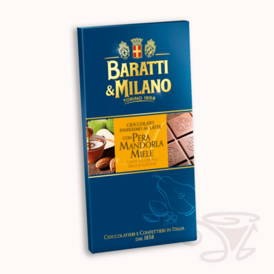 baratti & milano feine milchschokolade mit birne, mandeln und honig