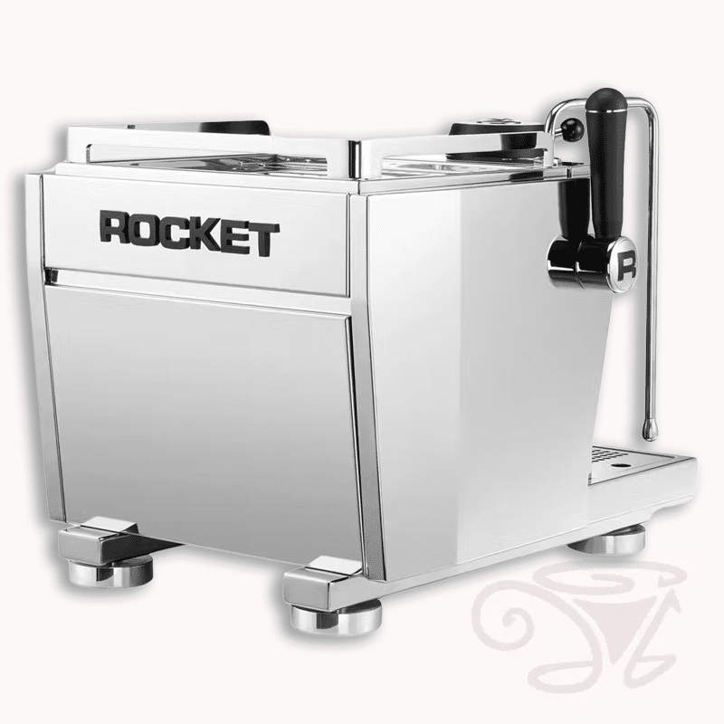 rocket r nine one edelstahl poliert, moderne siebträgermaschine mit farbdisplay