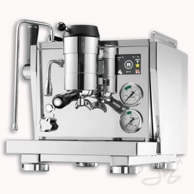 rocket r nine one edelstahl poliert, moderne siebträgermaschine mit farbdisplay