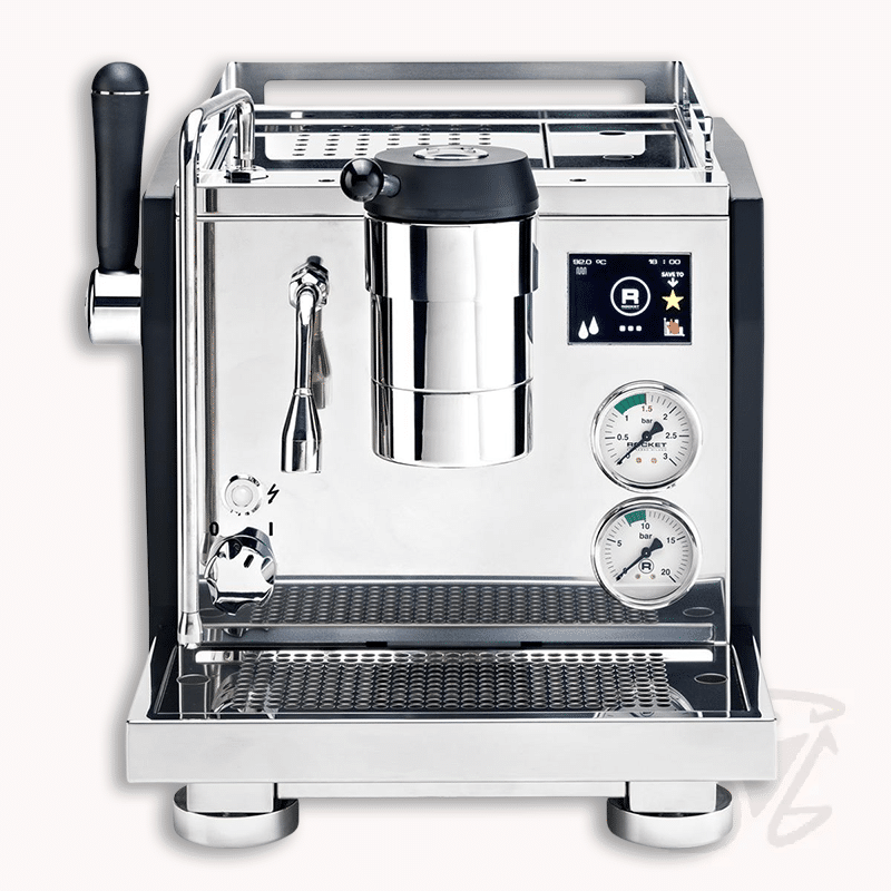 rocket r nine one schwarz, moderne siebträgermaschine mit farbdisplay