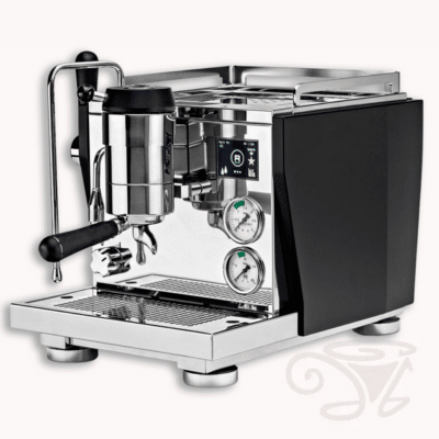 rocket r nine one schwarz, moderne siebträgermaschine mit farbdisplay