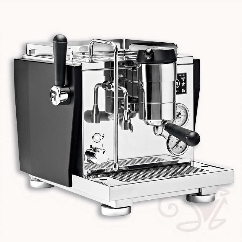 rocket r nine one schwarz, moderne siebträgermaschine mit farbdisplay