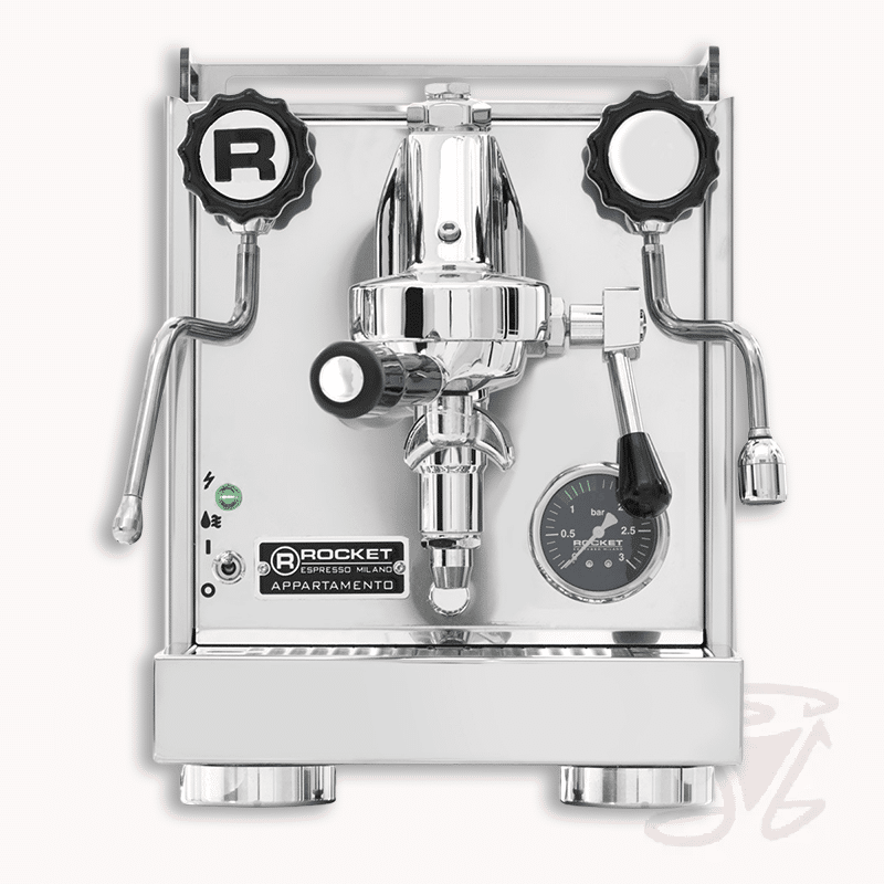 rocket appartamento siebträger zweikreiser e61 brühgruppe inox edelstahl gelb