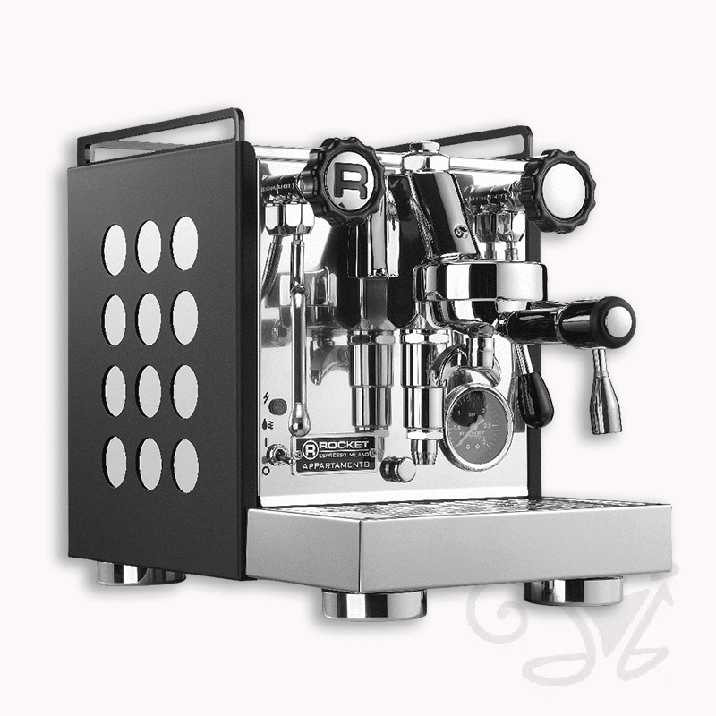 rocket appartamento siebträger zweikreiser e61 brühgruppe schwarz weiß