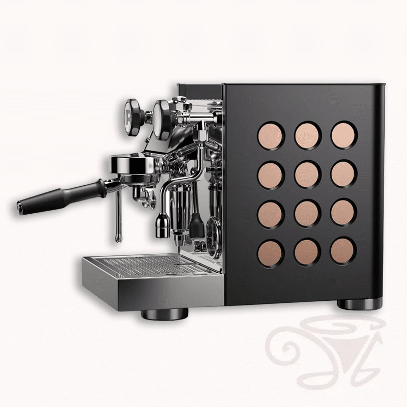 rocket appartamento tca schwarz kupfer kompakte siebträgermaschine zweikreiser e61 brügruppe