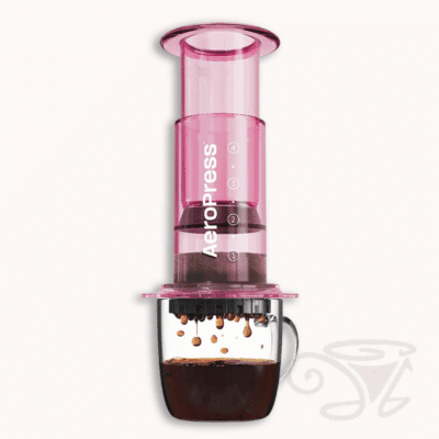 aeropress clear pink kaffeebereiter handpresse