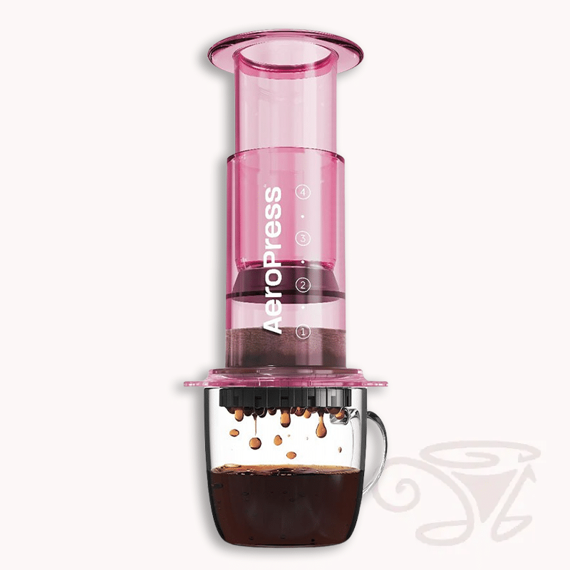 aeropress clear pink kaffeebereiter handpresse