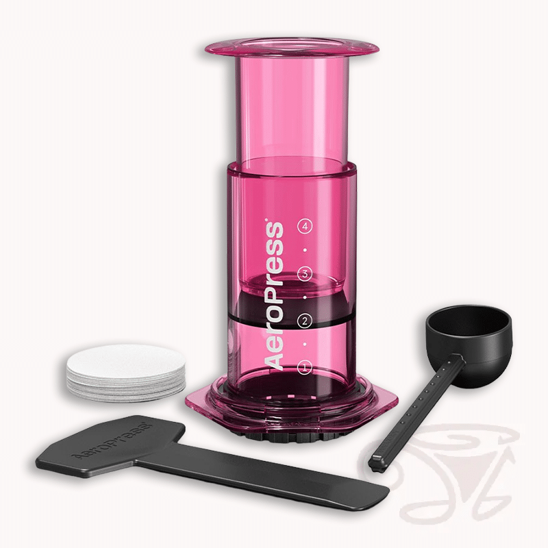 aeropress clear pink kaffeebereiter handpresse