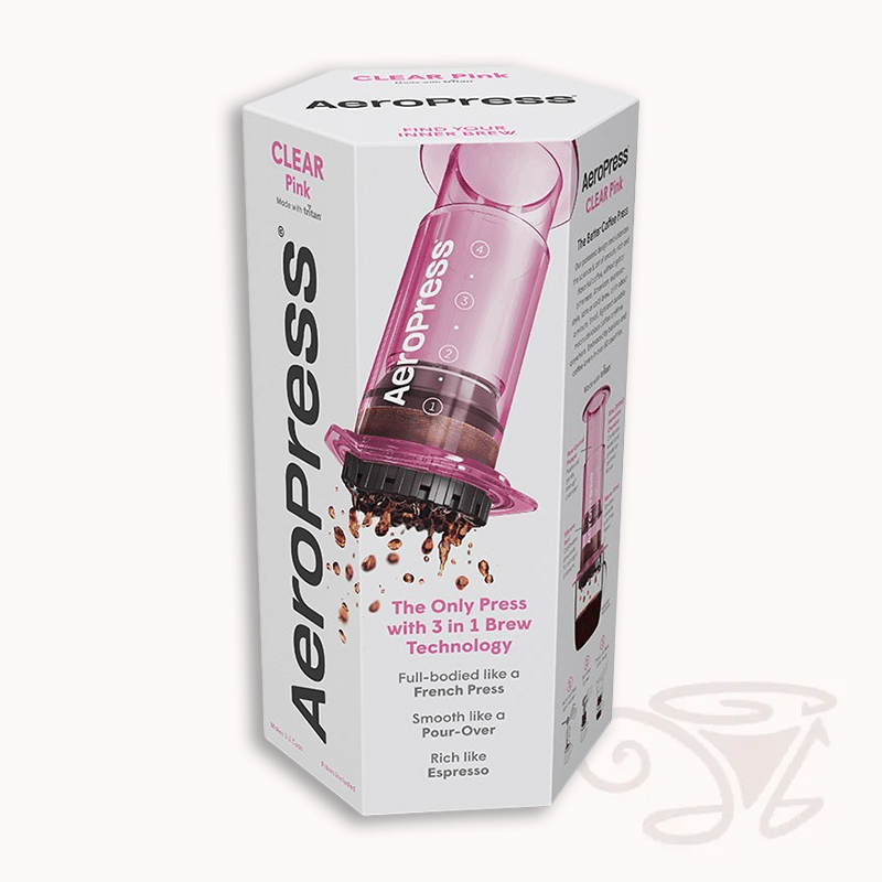 aeropress clear pink kaffeebereiter handpresse