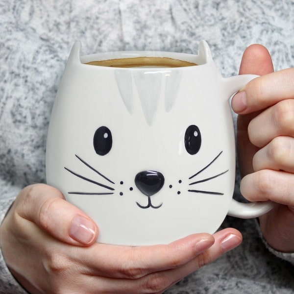 tasse kitty 400ml große tasse in katzen form aus keramik handbemalt