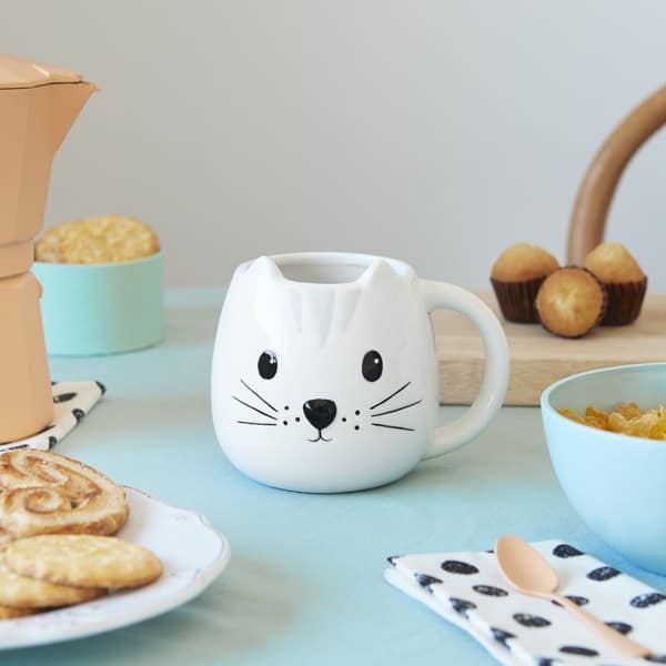 tasse kitty 400ml große tasse in katzen form aus keramik handbemalt