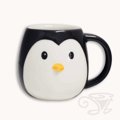 tasse pingo 400ml große tasse in pinguin form aus keramik handbemalt