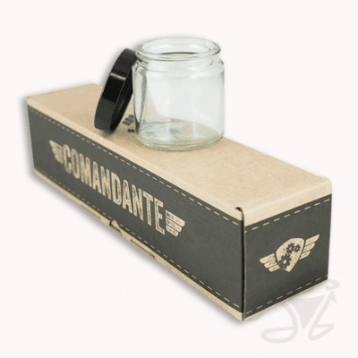 comandante glasbehälter transparent mit braunem deckel, 4 stück