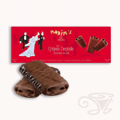 maxim's de paris crispy crêpe 18 stück mit vollmilchschokolade umhüllte knusprige crêpes